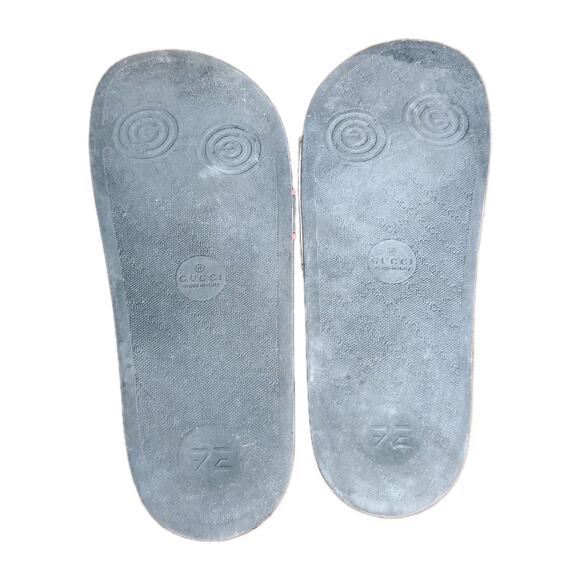 Gucci Logo Stripe Rubber Pool Slides Sandals Shoes Pre-owned Men's Size 9 No Box - Picture 7 of 9